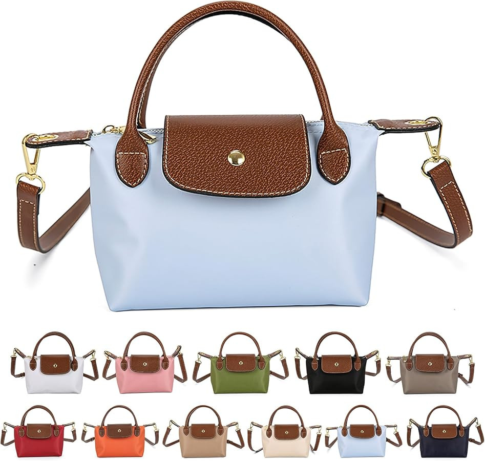 Womens Mini Crossbody Bag Dual Handle Adjustable Strap Nylon PU Leather Small Purse For Phone Wal... | Amazon (US)