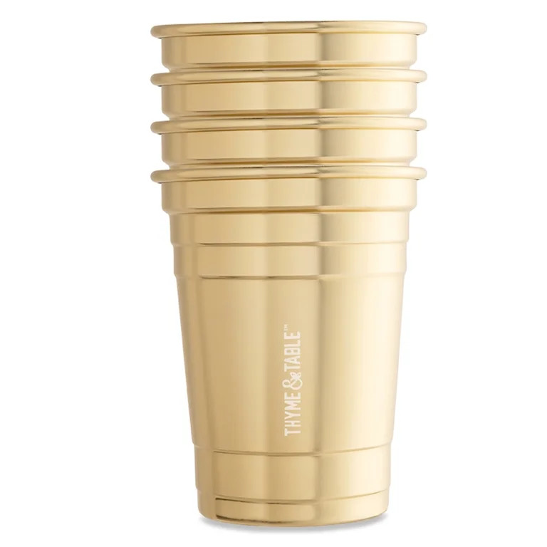 Thyme & Table 17 fl oz Gold Party Cups, Set of 4 | Walmart (US)