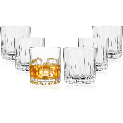 LEMONSODA Premium Double Rocks Whiskey Glasses - Set of 6 (12 fl. oz.) (Lines) | Target