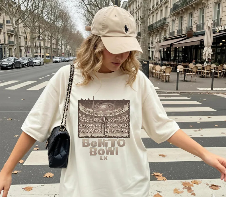 Benito Bowl Shirt, Bad Bunny Football Fan Tee, Inspired Music Merch, Retro Celebrity Shirt, Regga... | Etsy (US)