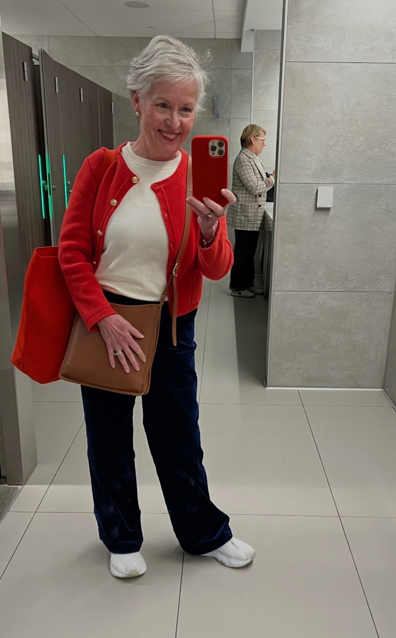 Travel fit. These bright navy pants have quickly become my favorite! 