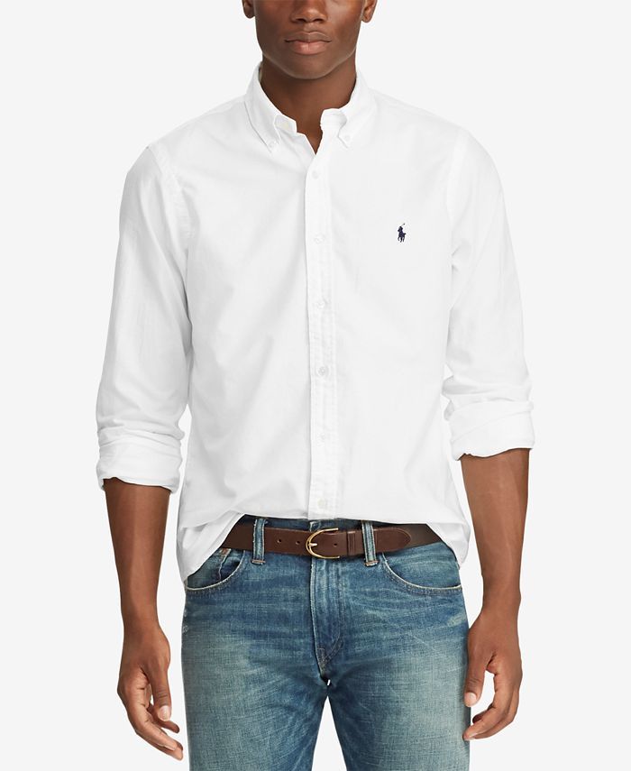Polo Ralph Lauren Men's Classic-Fit Garment-Dyed Oxford Shirt & Reviews - Casual Button-Down Shir... | Macys (US)