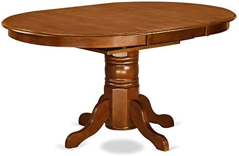 East West Furniture Avon Oval Wood Butterfly Leaf Dining Table in Saddle Brown | Amazon (US)