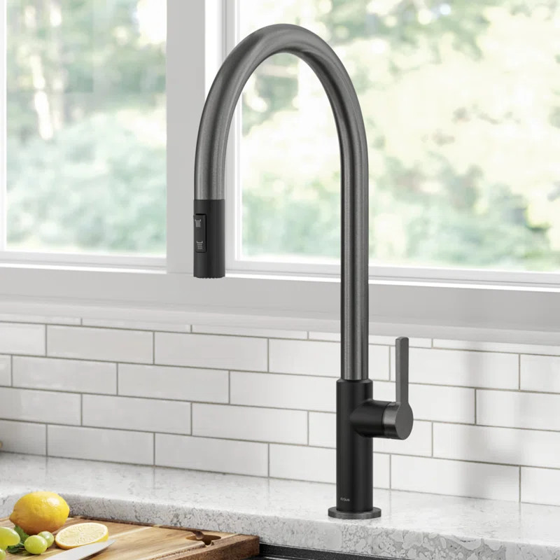 Oletto Pull Down Single Handle Kitchen Faucet | Wayfair North America