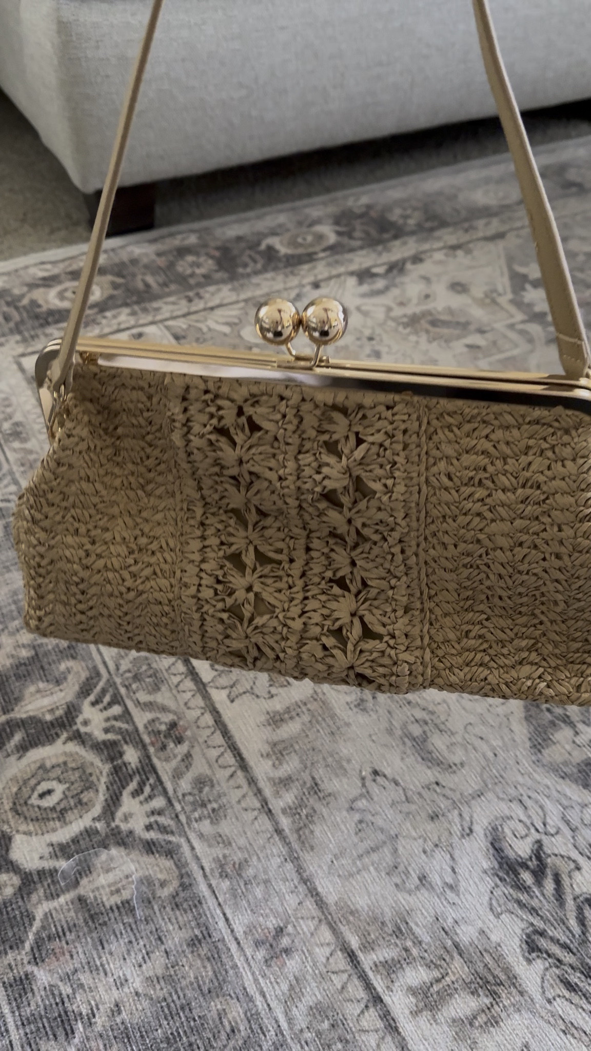 Straw Kiss Lock Clutch Bag from Target trending now. This summer bag is fun, affordable and lightweight. While it may be a bit larger than what I would consider a clutch, it also has a removable shoulder strap. I particularly love the clasp closure.

#LTKSeasonal #LTKmomlife #LTKWedding