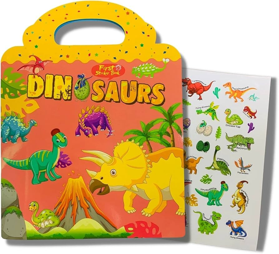 Reusable Sticker Books,Dinosaurs Sticker Toys for Kids Age 2-5,Durable and Non-Adhesive,Window Cl... | Amazon (US)