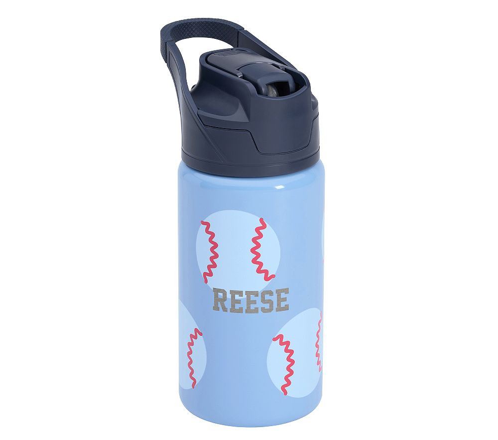 Chambray Baseball Mackenzie Water Bottle | Pottery Barn Kids