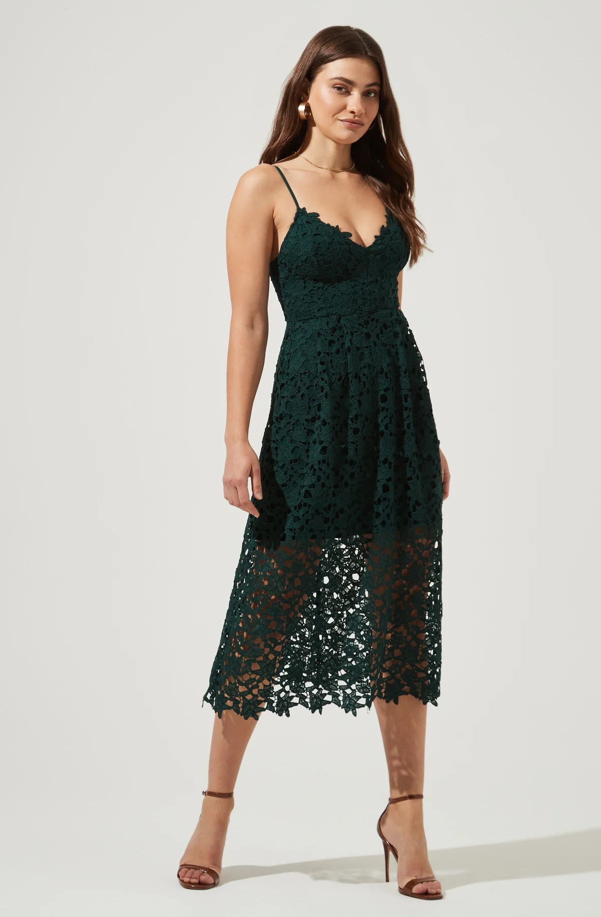 Lace A Line Midi Dress | ASTR The Label (US)
