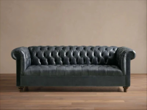 Mont Blanc Leather Chesterfield Sofa