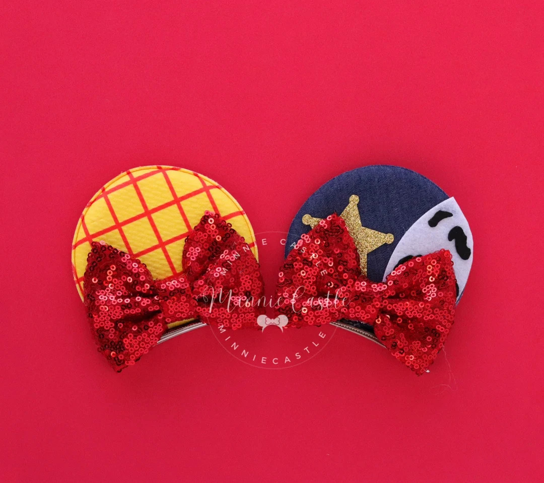 Woody Ears, Mickey Ears Hair Clips, Toy Cowboy Ears, Woody Mickey Ears, Minnie Ears, Mouse Ears H... | Etsy (US)