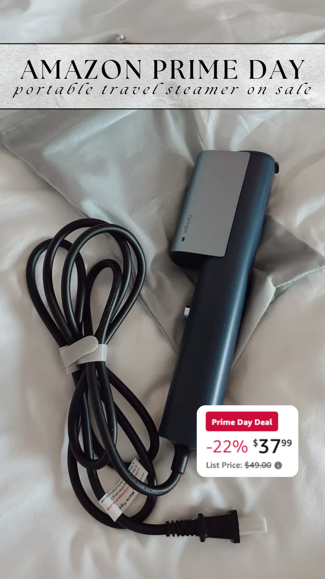 This portable travel steamer is now on sale for Amazon Prime Day! I always make sure I pack this when I am traveling!!

summer, sale alert, watchnow, finds under 50, amazon finds, home, beauty, amanda west, almostreadyblog 

 #LTKSaleAlert #LTKFindsUnder50 #LTKBeauty