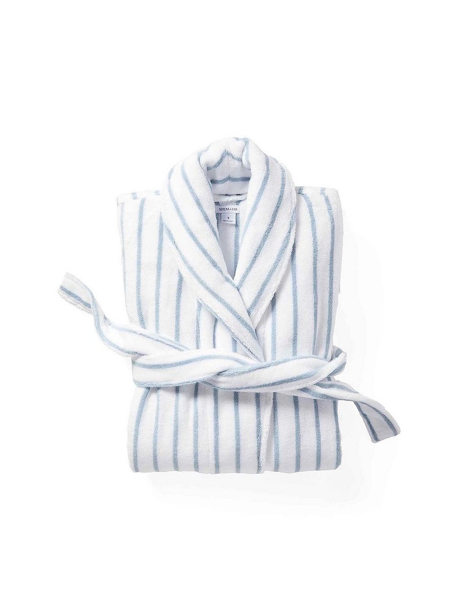 Sonoma Stripe Turkish Cotton Bathrobe | Serena and Lily