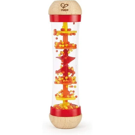 Hape Beaded Raindrops Mini Wooden Musical Toddler Instrument, Shake & Rattle Rainmaker Toy, Red, L:  | Walmart (US)