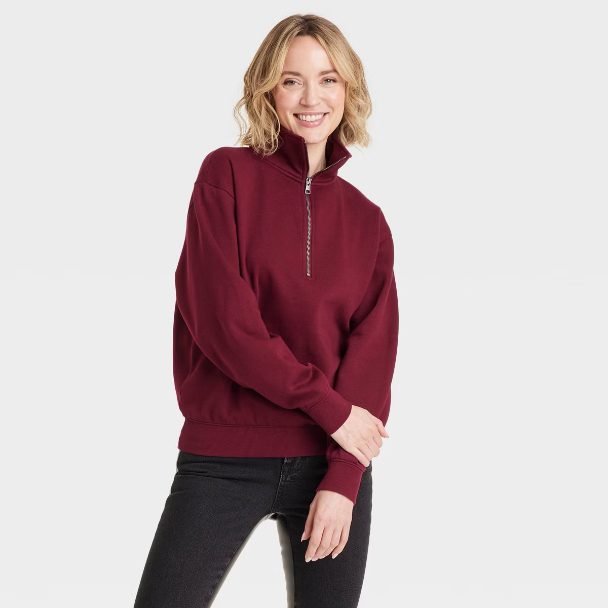 Women's Leisure Studio Quarter Zip Pullover Sweatshirt - Universal Thread™ | Target