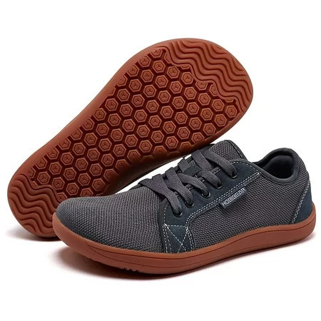 Hobibear Men s Wide Toe Box Shoes Minimalist Shoes Casual Barefoot Shoes Zero Drop Shoes Gray Brown 8.5 | Walmart (US)