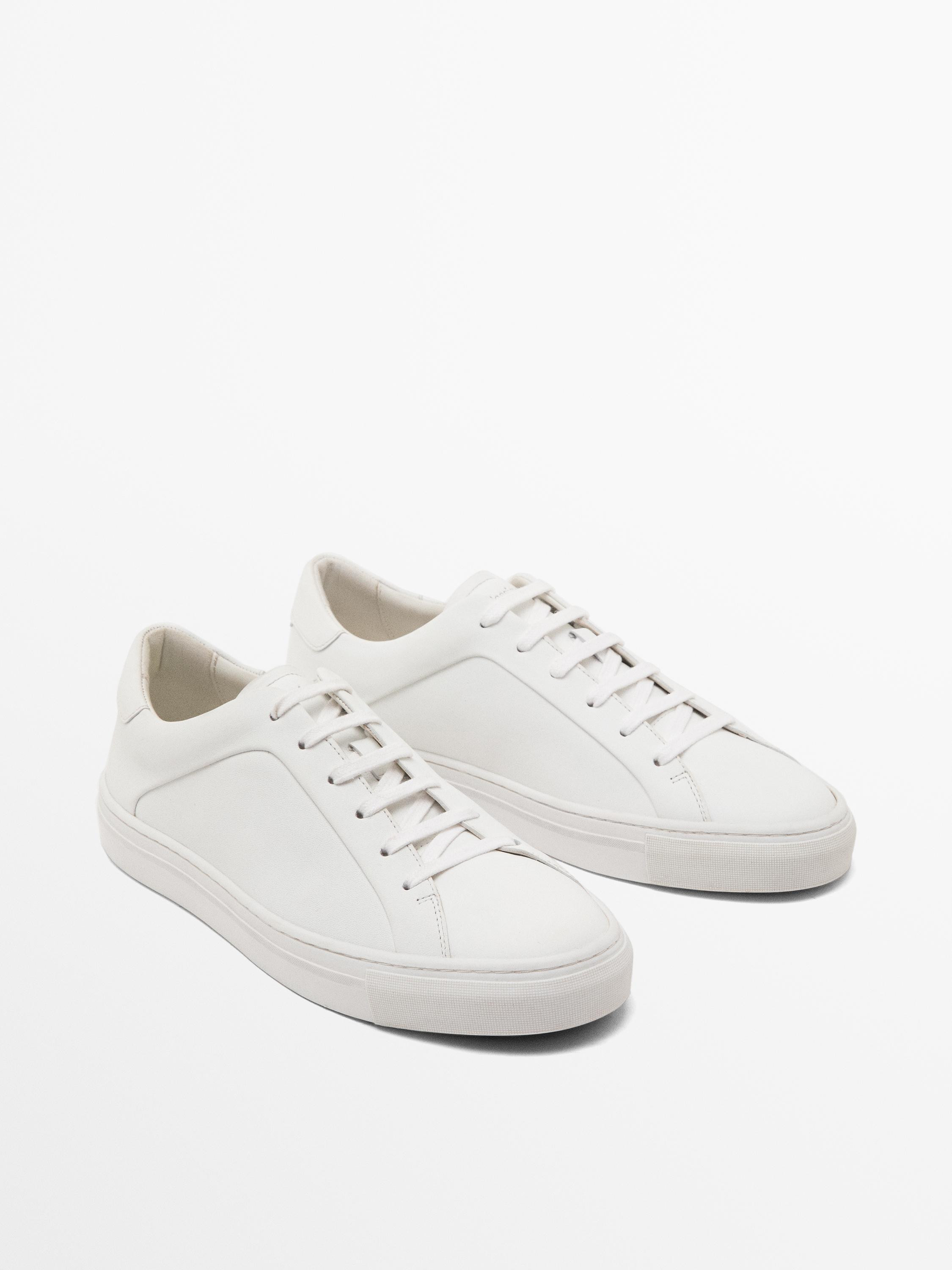 Split suede trainers | Massimo Dutti US