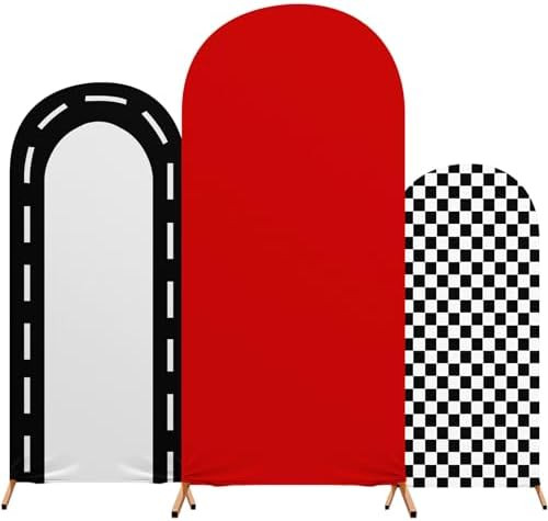 Mindsoft Fast Party Arch Backdrop Cover Set of 3 Racing Theme Arch Covers Spandex Stretch Backdro... | Amazon (US)