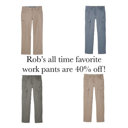 These are Rob’s favorite work pants and they are 40% off! These are the only pants Rob works in. They hold their own against humidity, downpours, and dousings without weighing you down when you get wet. They are lightweight, but durable. Also has built in UPF 50 sun protection  

#LTKWorkwear #LTKMens #LTKSaleAlert