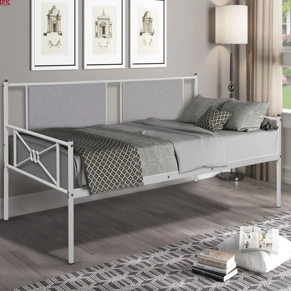 Oversized Metal Daybed With Upholstered Sideboard | Wayfair Professional