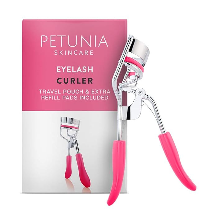 Silicone Eyelash Curler With Refill Pads & Satin Pouch Designed for No Pinching or Pulling and Pe... | Amazon (US)
