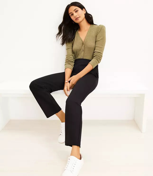 Pull On Straight Pants in Ponte | LOFT