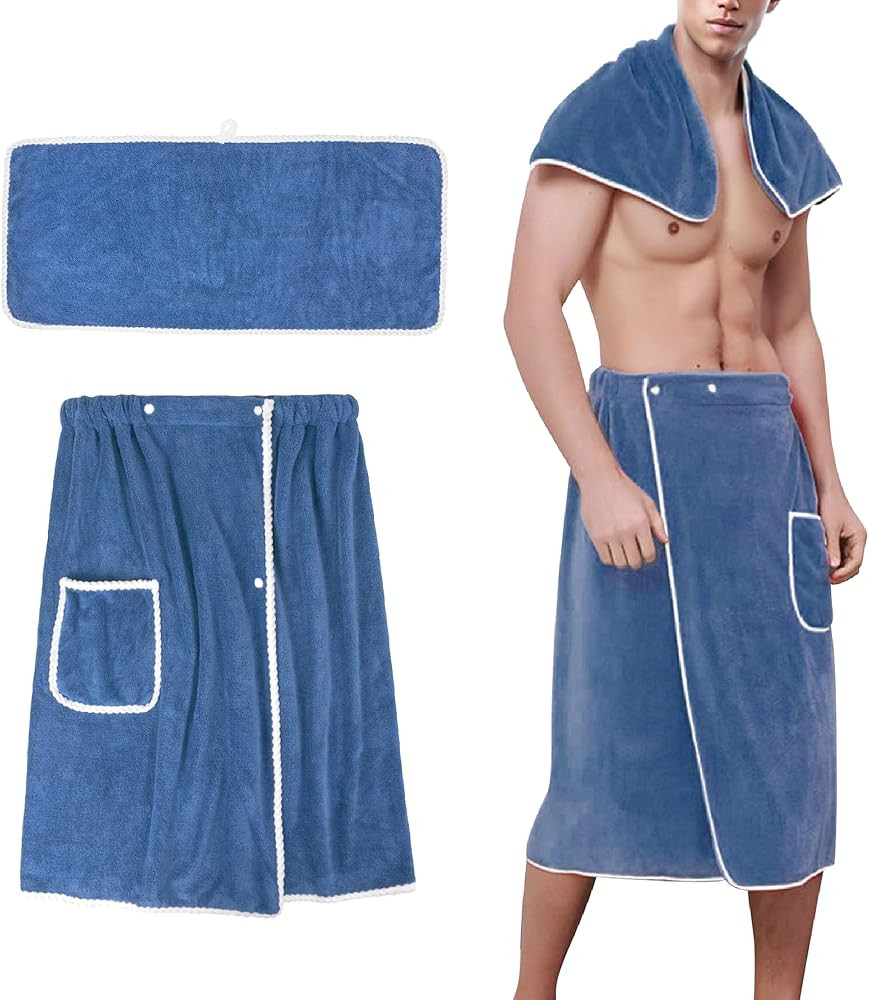 BABYSHEEP Men's Towel Wrap Bathrobe, Soft Adjustable Bath Wrap for Shower, Sauna | Amazon (US)