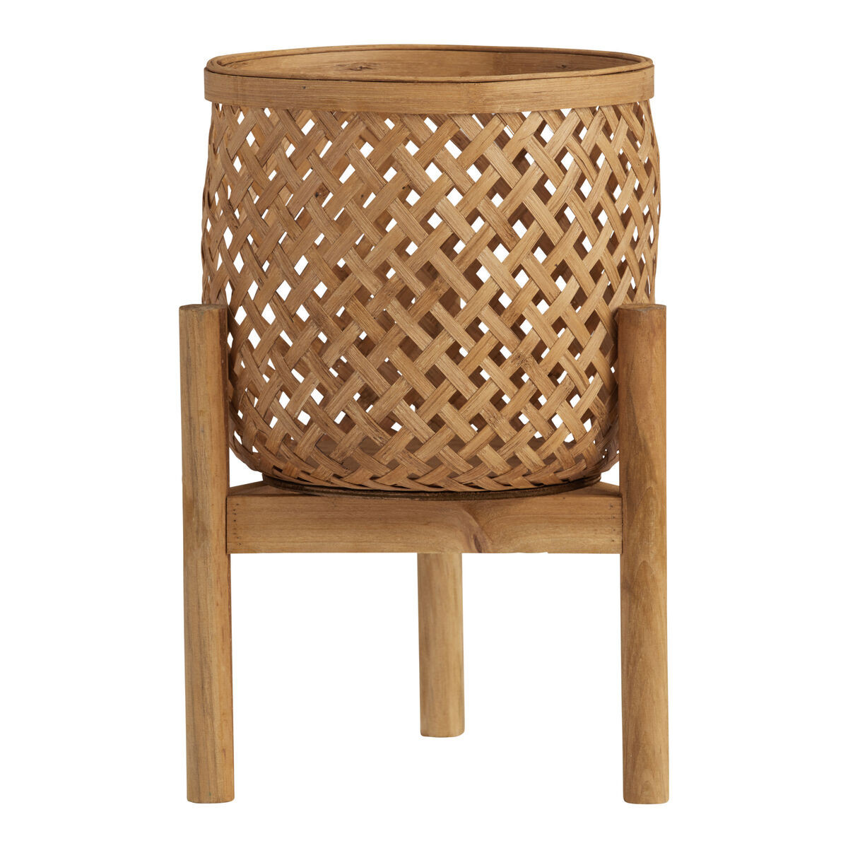 Natural Bamboo Planter with Wood Stand by World Market | World Market
