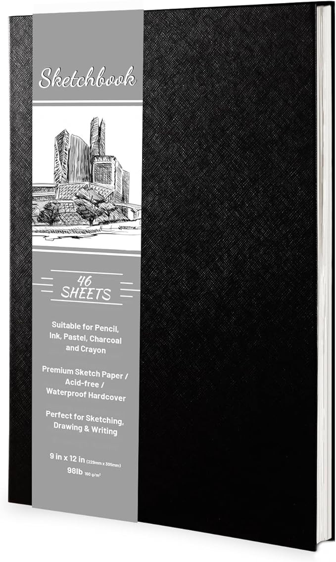 Hardcover Sketch Book 9" x 12", Sketchbook Drawing Pads, 160GSM Thick Smooth Sketching Paper 46 S... | Amazon (US)