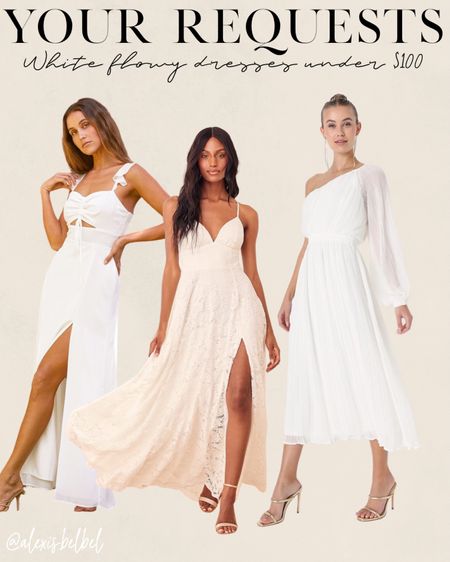 White flowy dresses under $100 

#LTKunder50 #LTKwedding #LTKunder100
