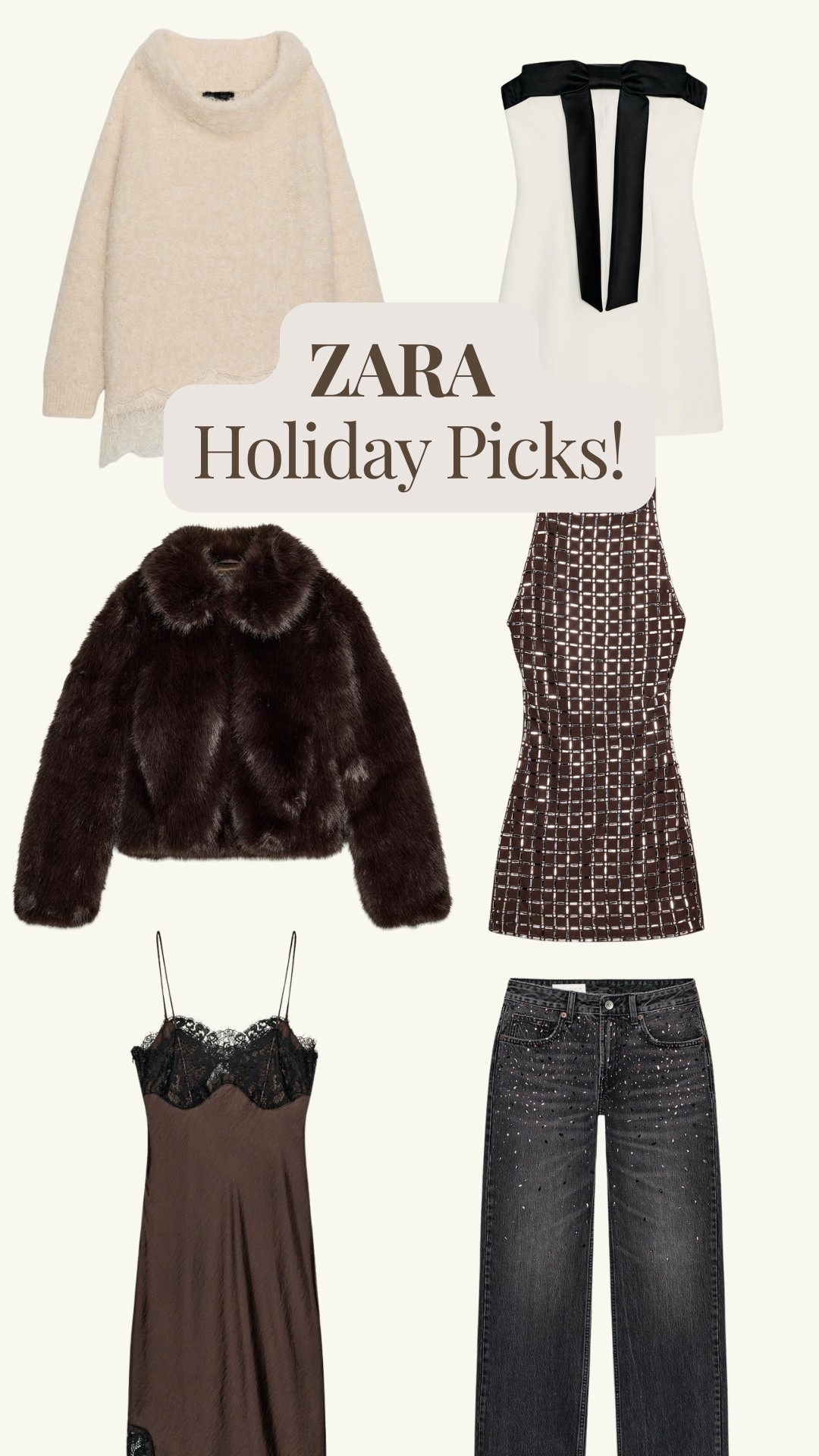 A few Zara holiday picks.. for dinner parties, events, or even lounging around the house! We don’t need an excuse to look fabulous 🥰😊♥️✨ #LTKFall #Zara #Holiday 
