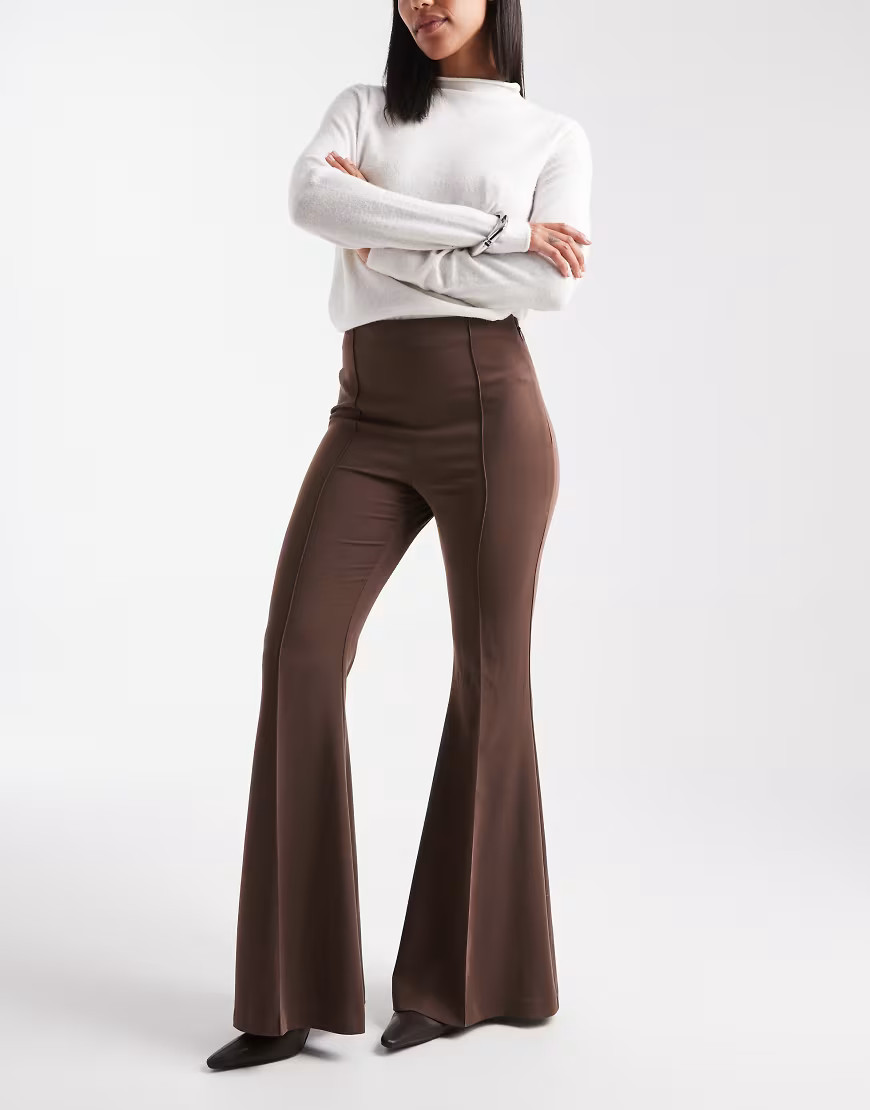 ASOS DESIGN tailored extreme flare pants in brown - part of a set-Neutral | ASOS (Global)