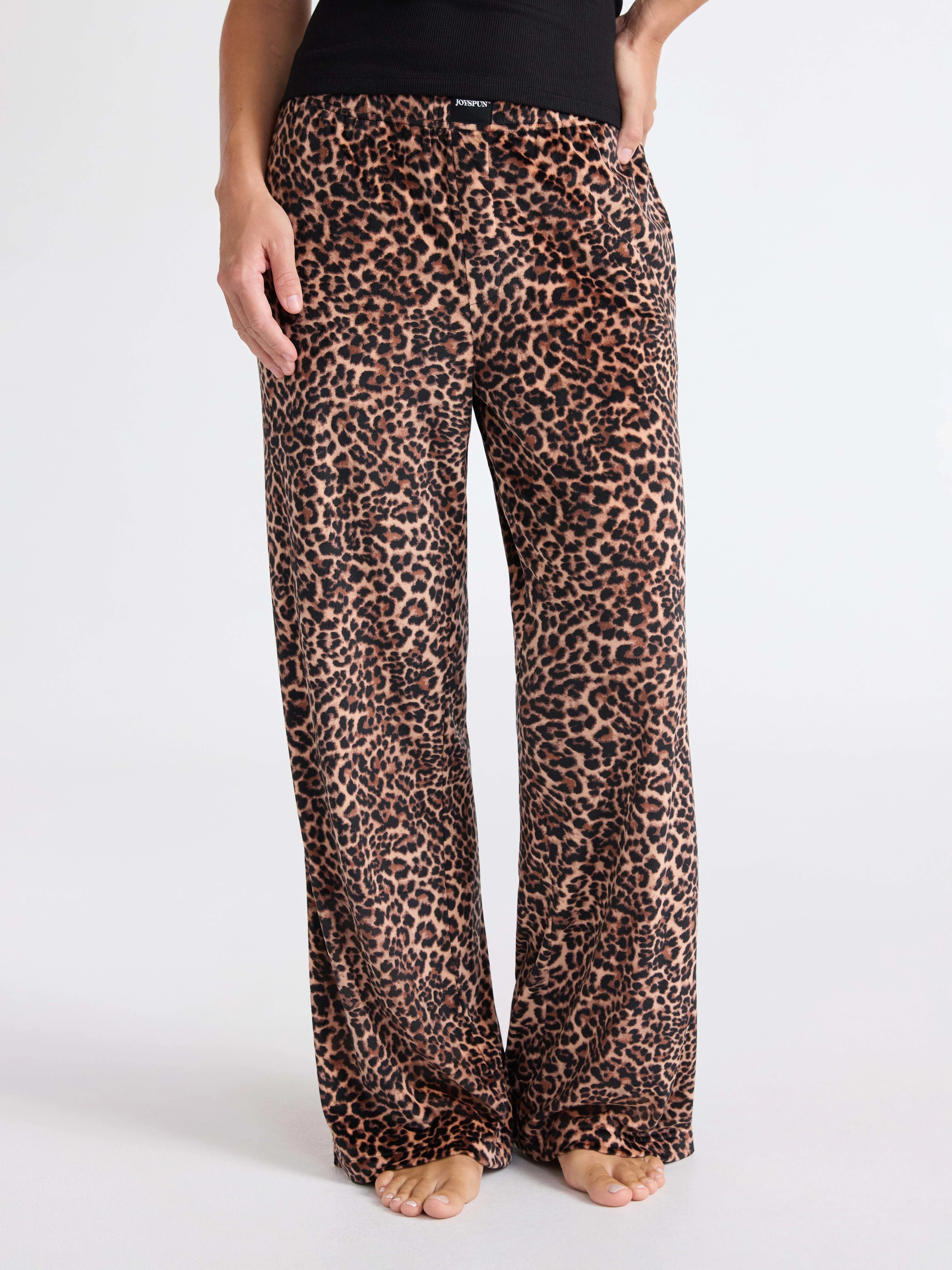 Joyspun Women's Velour Wide-Leg Sleep Pants, Size XS-3X | Walmart (US)