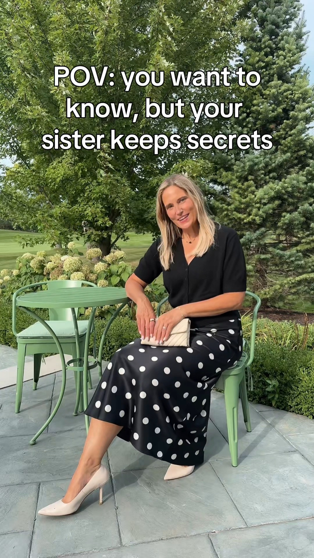 She wouldnt even tell me! Lol!

But I guessed polka dots! What was your guess?

(BTW she told me I was right!)

#LTKootd #LTKOver40 #LTKMidsize