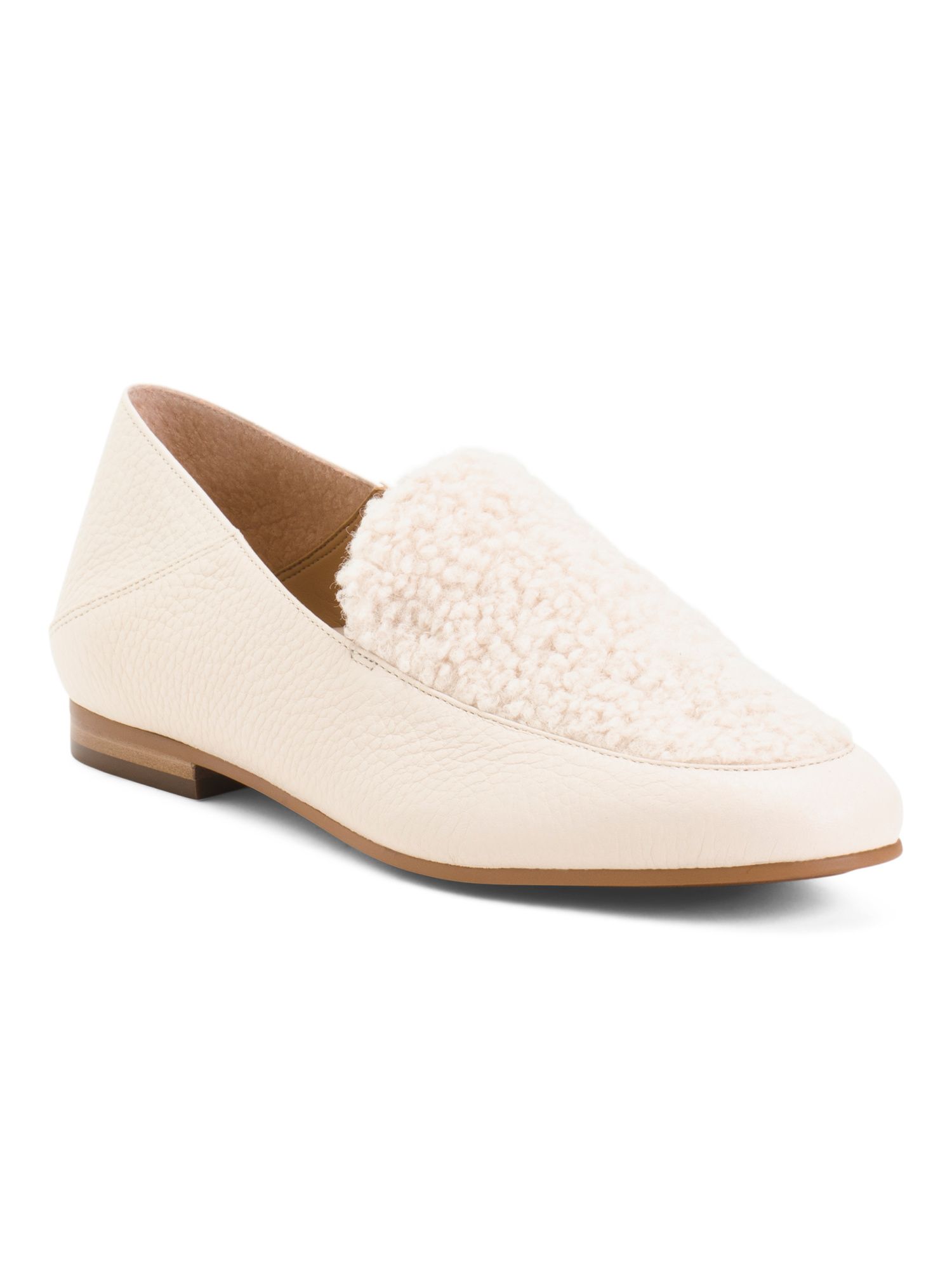 Frieda Curly Faux Shearling Leather Loafers | TJ Maxx