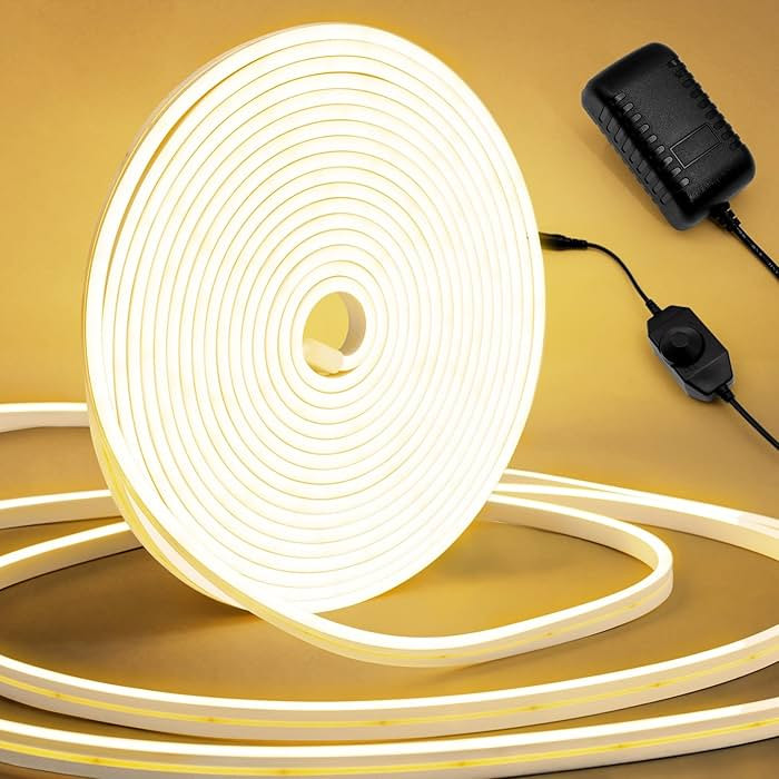 LED Neon Rope Lights, 32.8Ft Warm White Dimmable Led Strip Lights, DIY Flexible Silicone Waterpro... | Amazon (US)