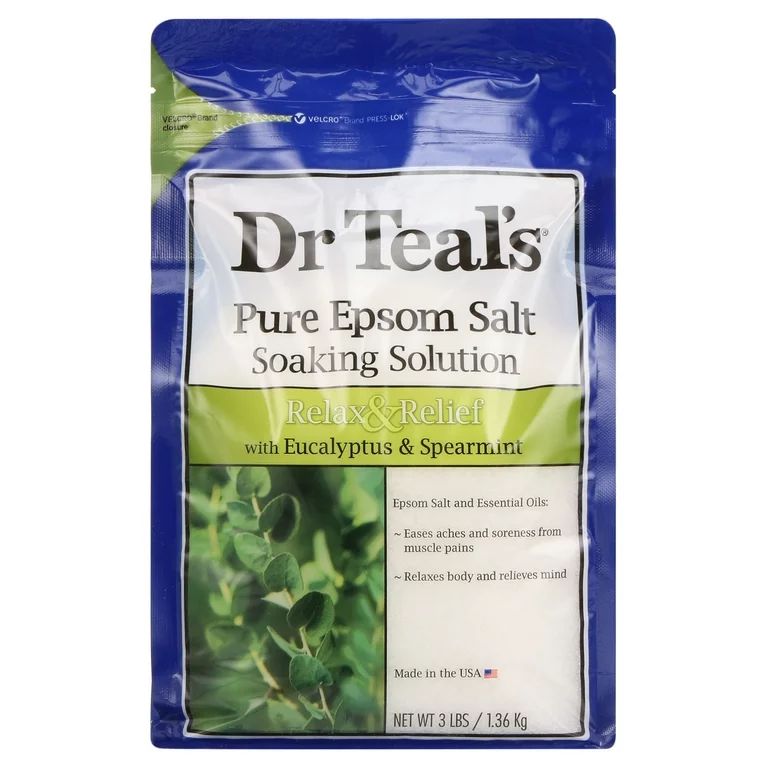 Dr Teal's Pure Epsom Salt Soaking Solution, Relax & Relief with Eucalyptus Spearmint, 3 lb | Walmart (US)