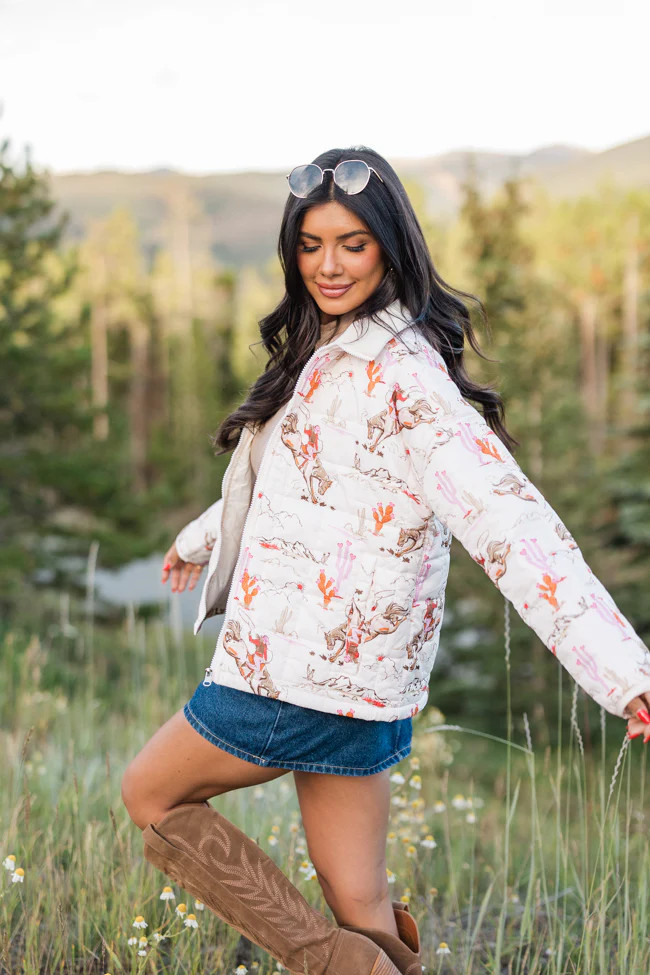 Vail Valley In My First Rodeo Puffer Jacket | Pink Lily