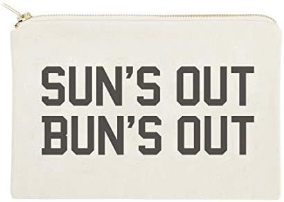 The Cotton & Canvas Co. Sun's Out Bun's Out Beach Cosmetic Bag and Travel Make Up Pouch | Amazon (US)