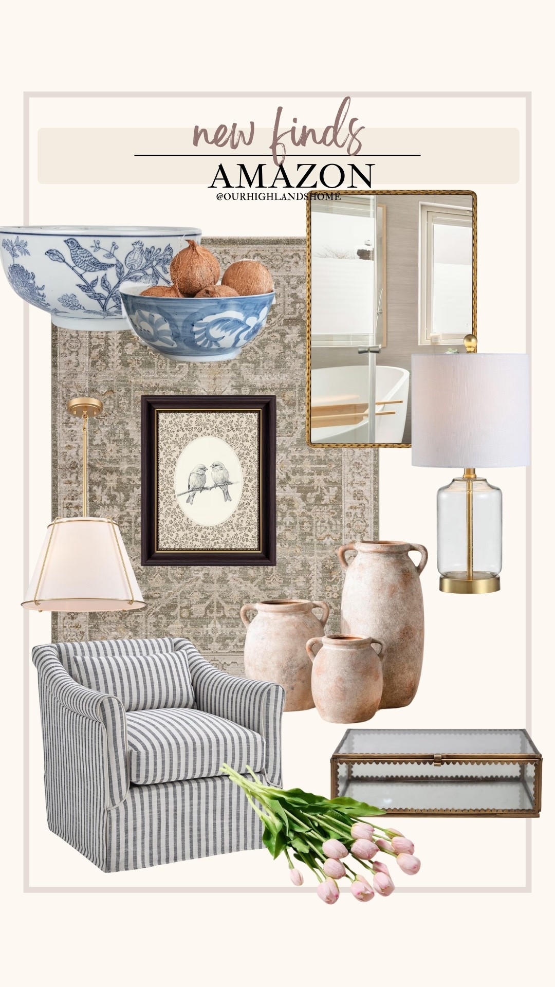 amazon home spring finds 

accent chair. art. lighting. rug. lamp  

#LTKSeasonal #LTKHome #LTKSaleAlert