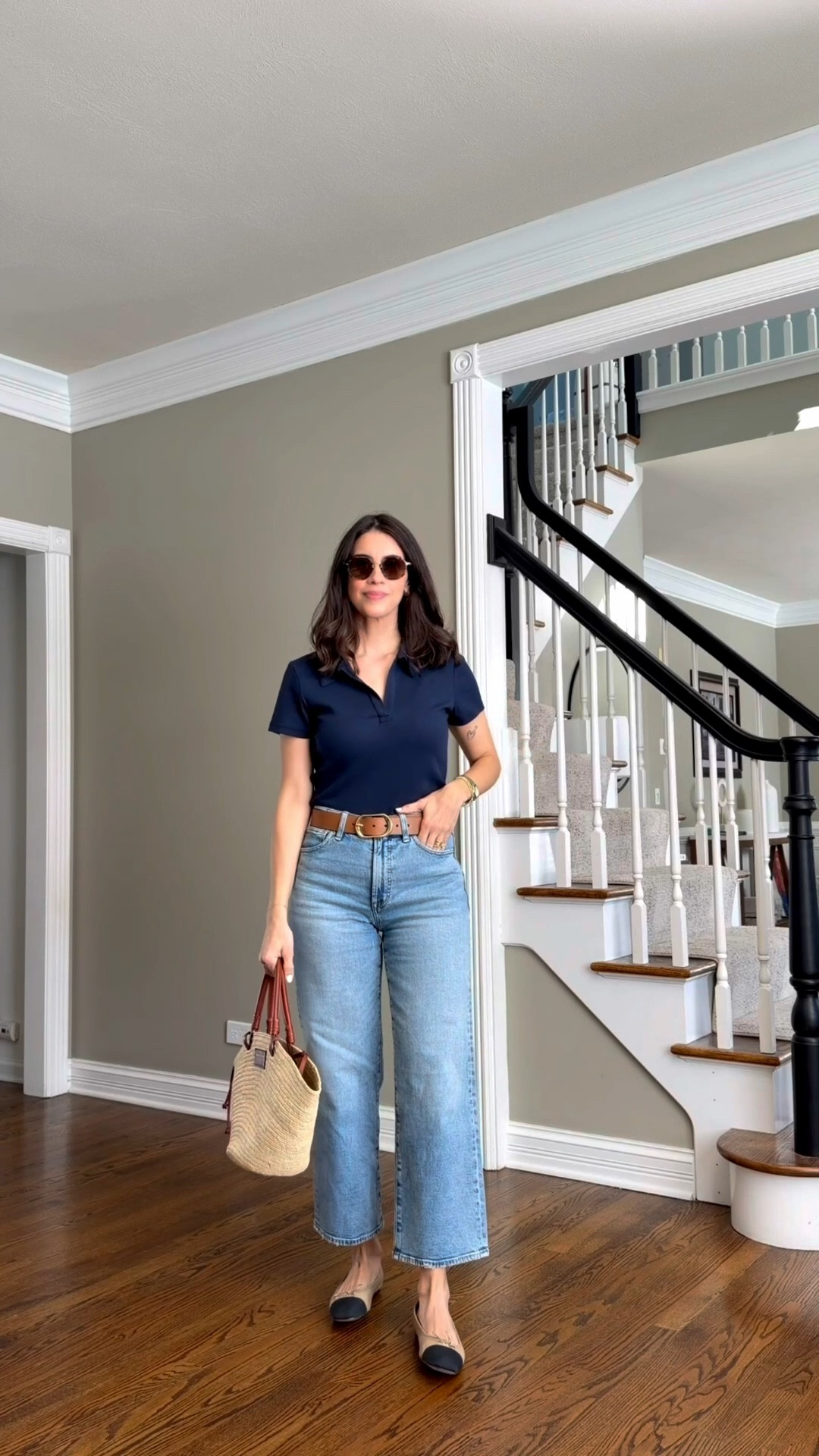 If you’re looking for an easy, flattering pair of jeans for spring… these are so good. High-rise, comfortable stretch, and the fit is super flattering without feeling tight. Perfect with tees, knits, blazers — truly a capsule staple. Run TTS - I’m 5’6” wearing a size 27 regular 
Size medium on the tee and Small on the belt
#LTKgrwm

#LTKOver40#LTKSeasonal