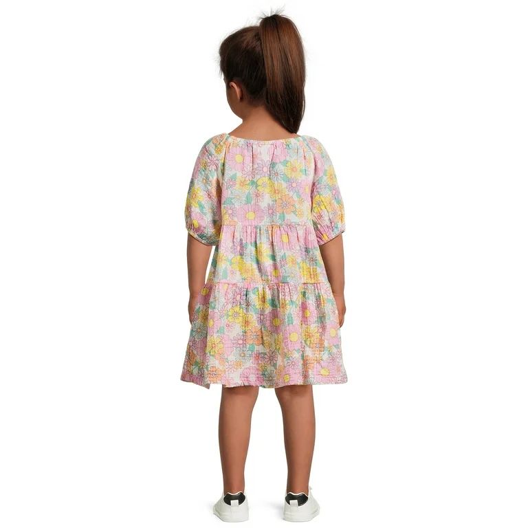 Wonder Nation Toddler Girl Tiered Dress, Sizes 12M-5T | Walmart (US)