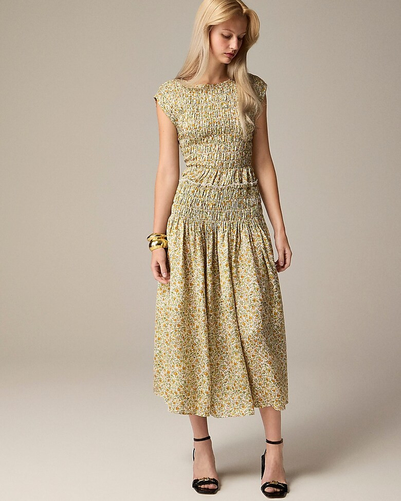 Maude dress in floral drapey twill | J. Crew US