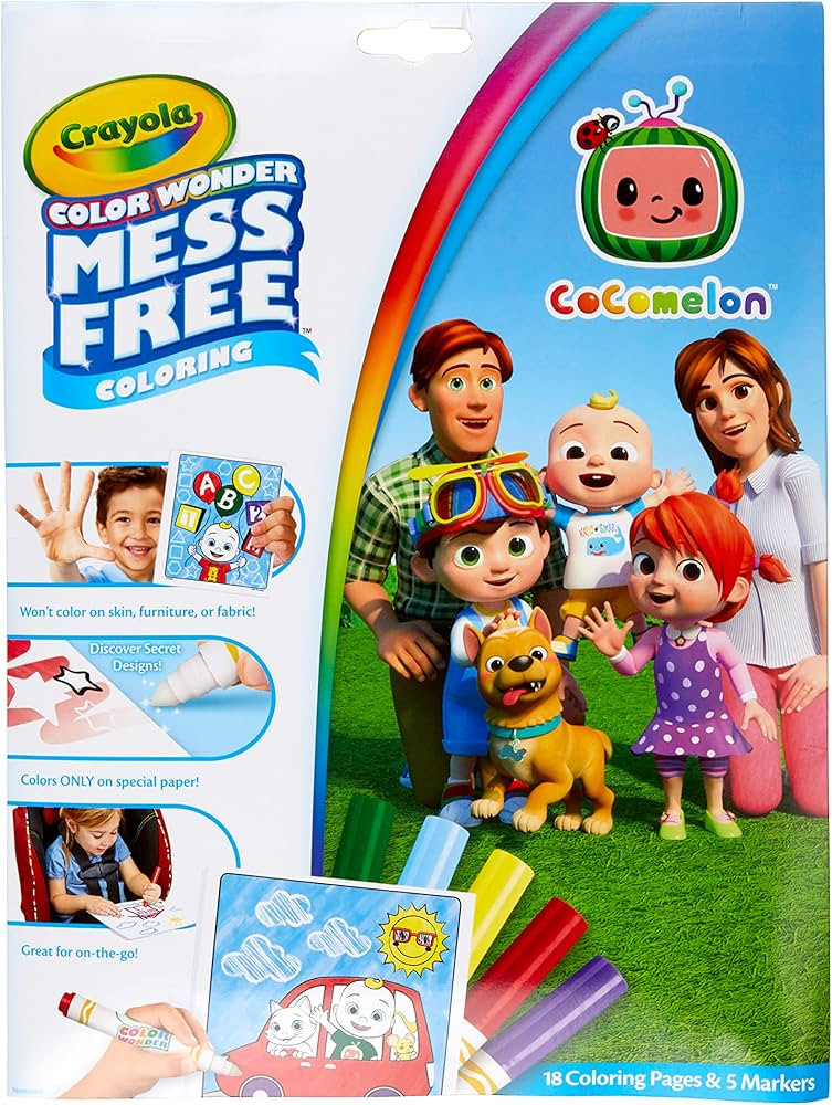 Crayola Color Wonder Cocomelon Coloring Pages & Markers, Mess Free Coloring, Gift for Kids, Age 3... | Amazon (US)