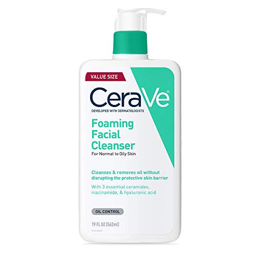 CeraVe Foaming Facial Cleanser, Daily Face Wash for Oily Skin, Hyaluronic Acid + Ceramides + Niacinamide, Fragrance Free & Paraben Free, Non-Drying Oil Control Face Wash, 19 Fluid Ounce | Amazon (US)