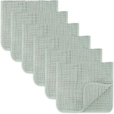 Comfy Cubs Muslin Burp Cloths Large 100% Cotton Hand Washcloths for Babies, Baby Essentials 6 Lay... | Amazon (US)