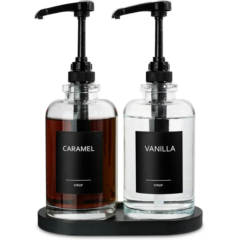 Senya Coffee Syrup Dispense, Glass Coffee Syrup Pump Dispenser with 1/4oz Large Capacity Pump | Walmart (US)