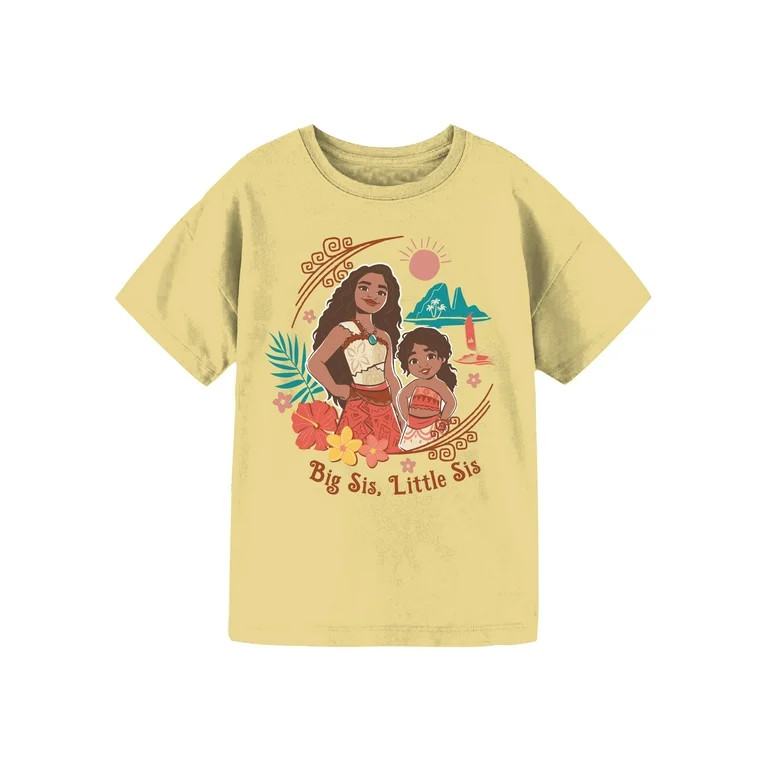 Moana Sisters Love Girls Graphic Crewneck Short Sleeve T-Shirt, Sizes 4-16 | Walmart (US)