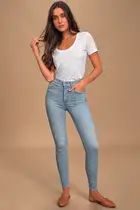 Mile High Light Blue Super Skinny Jeans | Lulus (US)