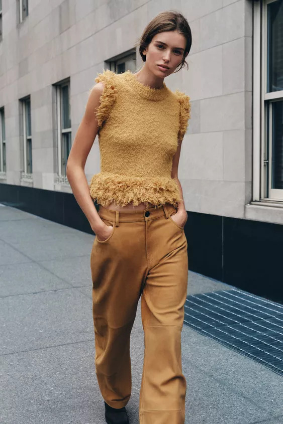 FAUX FUR KNIT VEST | Zara US