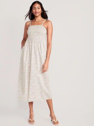 Fit & Flare Floral Smocked Maxi Cami Dress for Women | Old Navy (US)